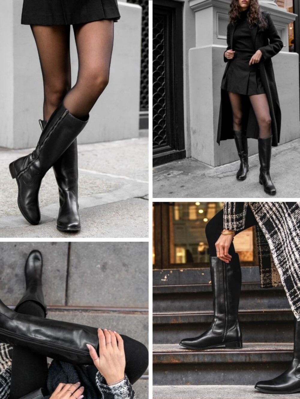 Thursday Boot Company Crown Zip-Up Black Leather Knee High Riding Boots Size 9 - Picture 4 of 15